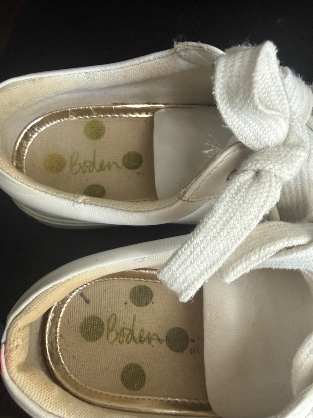 White Boden Low-Top Leather Sneakers - Picture 5 of 7